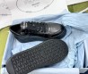 Женские кожаные кроссовки на платформе Prada черные 2024