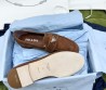 Женские замшевые лоферы Prada коричневые с логотипом 2024