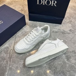 Мужские кожаные кроссовки Christian Dior белые 2024