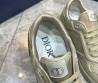 Мужские кожаные кроссовки Christian Dior зелено-серые 2024