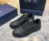 Мужские кожаные кроссовки Christian Dior черные матовые 2024