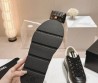 Женские кожаные кроссовки Chanel на платформе черные с прострочкой 2024