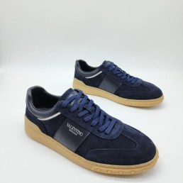 Мужские замшевые кроссовки Valentino синие 2024