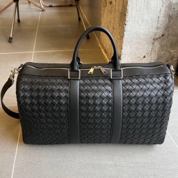 Сумка дорожная Bottega Veneta Duffle черная 47х27х24 2024