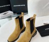 Женские замшевые укороченные сапоги Alexander Wang коричневые 2024