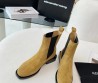 Женские замшевые укороченные сапоги Alexander Wang коричневые 2024