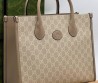 Женская комбинированная сумка Gucci бежевая 33х25 см 2024