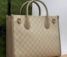 Женская комбинированная сумка Gucci бежевая 33х25 см 2024