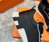 Мужские текстильные кроссовки Hermes черные с замшевым носом 2024
