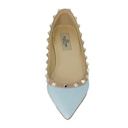 Женские лаковые балетки Valentino Garavani Rockstud голубые