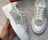 Мужские текстильные кроссовки Hermes серые с белым кожаным носом 2024