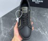 Мужские кожаные кроссовки Balmain B-Court черные 2024