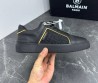 Мужские кожаные кроссовки Balmain B-Court черные 2024