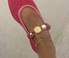 Женские текстильные балетки Chanel Mary Jane розовые 2024