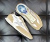 Женские замшевые кроссовки Golden Goose бежевые с белой звездой 2024