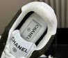 Женские замшевые кроссовки Chanel темно-зеленые 2024