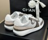 Женские замшевые кроссовки Chanel серые 2024