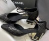 Женские кожаные туфли Chanel черные каблук 5,5 см 2024