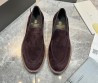 Мужские замшевые лоферы Brunello Cucinelli коричневые с прострочкой на подошве 2024