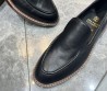 Мужские кожаные лоферы Brunello Cucinelli черные с прострочкой на подошве 2024