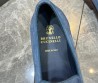 Мужские замшевые лоферы с кисточкой Brunello Cucinelli голубые с прострочкой на подошве 2024