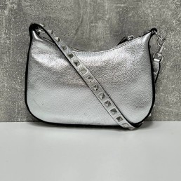 Женская сумка Valentino серебряная 21х24х2 2024