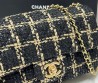 Женская твидовая сумка Chanel черная с золотым 20х12х9 2024