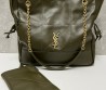 Женская кожаная сумка Saint Laurent зеленая 33х33х10 2024