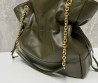 Женская кожаная сумка Saint Laurent зеленая 33х33х10 2024
