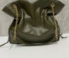 Женская кожаная сумка Saint Laurent зеленая 33х33х10 2024