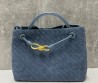 Женская замшевая сумка Bottega Veneta 33х23х13 голубая 2024