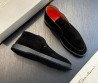 Мужские замшевые высокие лоферы Santoni черные 2024