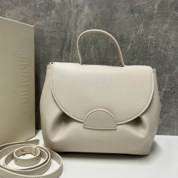 Женская кожаная сумка Polene молочная 32х22х12 2024