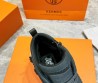 Мужские высокие кожаные кроссовки Hermes с замшевыми вставками серые 2024
