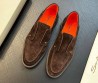 Мужские замшевые лоферы Santoni коричневые 2024