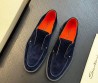 Мужские замшевые лоферы Santoni синие 2024