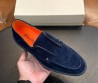 Мужские замшевые лоферы Santoni синие 2024