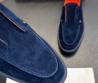 Мужские замшевые лоферы Santoni синие 2024