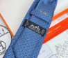 Мужской шелковый галстук Hermes синий с узором 150 см 2024