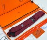 Мужской шелковый галстук Hermes бордовый с узором 150 см 2024