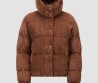 Женский вельветовый пуховик Moncler Daos коричневый 2024