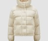 Женский вельветовый пуховик Moncler Daos молочный 2024