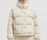 Женский вельветовый пуховик Moncler Daos молочный 2024