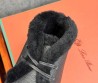 Мужские кожаные ботинки Loro Piana Walk and Walk черные с мехом 2024