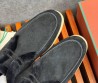 Мужские замшевые ботинки Loro Piana Walk and Walk черные с мехом 2024
