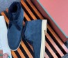 Мужские замшевые ботинки Loro Piana Walk and Walk синие с мехом 2024