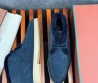 Мужские замшевые ботинки Loro Piana Walk and Walk синие с мехом 2024