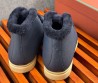 Мужские кожаные ботинки Loro Piana Walk and Walk синие с мехом 2024