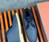 Мужские кожаные ботинки Loro Piana Walk and Walk синие с мехом 2024