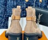 Женские замшевые ботинки Louis Vuitton Beaubourg бежевые 2024